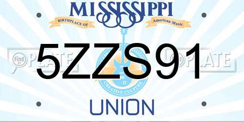 5ZZS91 Mississippi License Plate