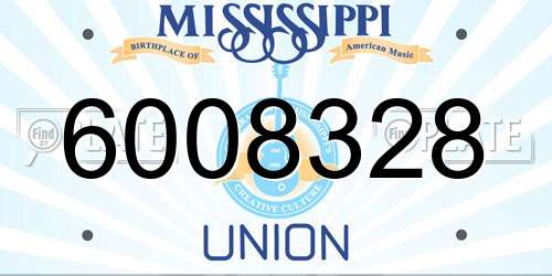 6008328 Mississippi License Plate