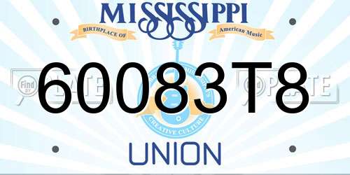 60083T8 Mississippi License Plate