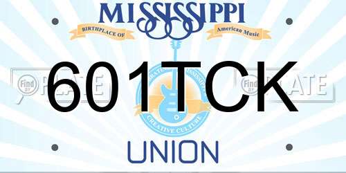601TCK Mississippi License Plate