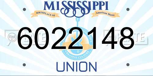 6022148 Mississippi License Plate