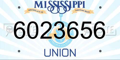 6023656 Mississippi License Plate