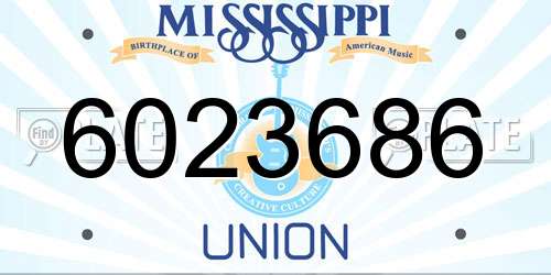6023686 Mississippi License Plate
