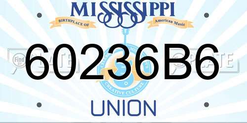 60236B6 Mississippi License Plate