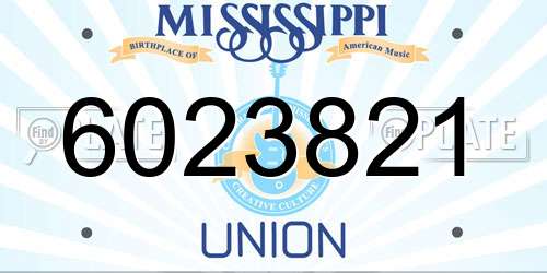 6023821 Mississippi License Plate