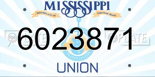 6023871 Mississippi License Plate