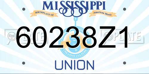 60238Z1 Mississippi License Plate