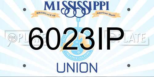 6023IP Mississippi License Plate