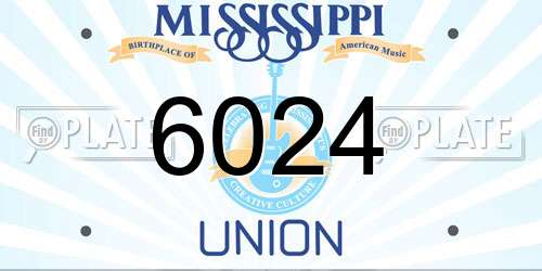 6024 Mississippi License Plate