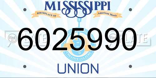 6025990 Mississippi License Plate