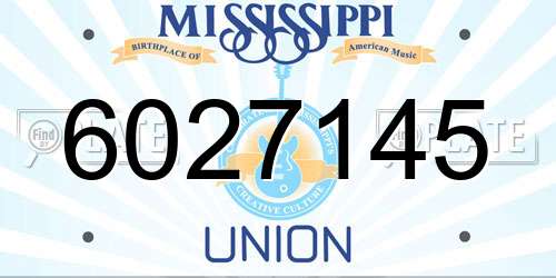 6027145 Mississippi License Plate