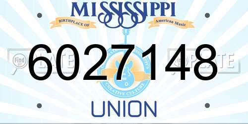 6027148 Mississippi License Plate