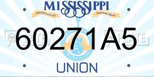 60271A5 Mississippi License Plate