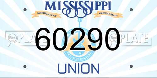 60290 Mississippi License Plate