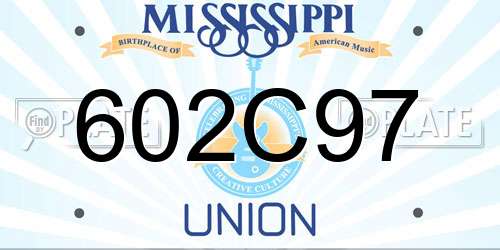 602C97 Mississippi License Plate