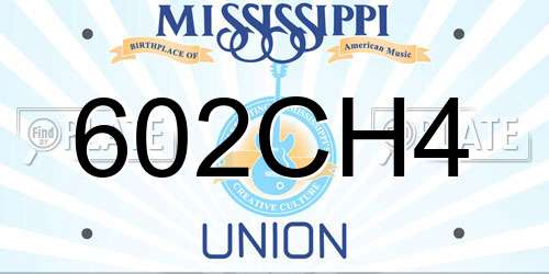 602CH4 Mississippi License Plate