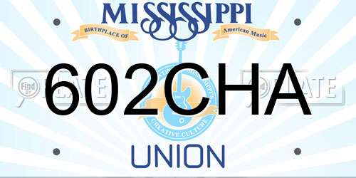 602CHA Mississippi License Plate