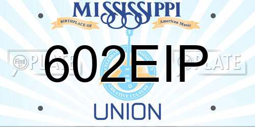 602EIP Mississippi License Plate