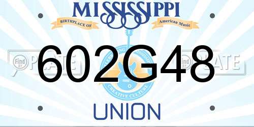 602G48 Mississippi License Plate