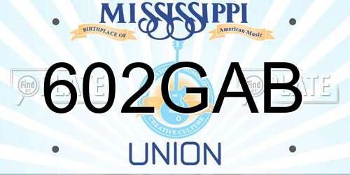 602GAB Mississippi License Plate