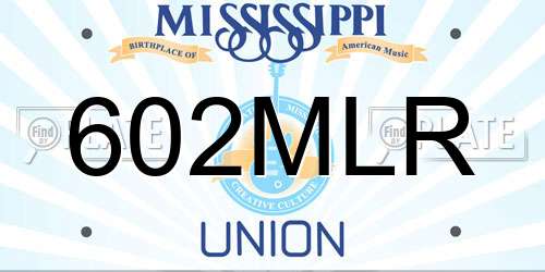 602MLR Mississippi License Plate