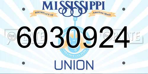 6030924 Mississippi License Plate