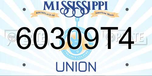 60309T4 Mississippi License Plate