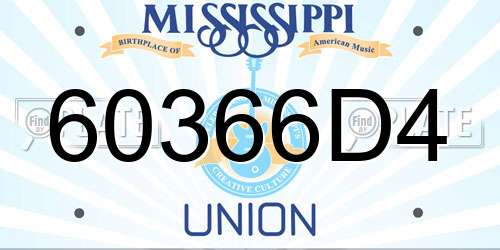 60366D4 Mississippi License Plate