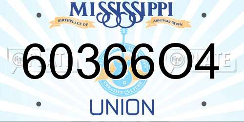 60366O4 Mississippi License Plate