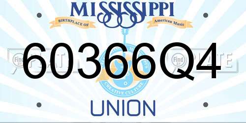 60366Q4 Mississippi License Plate