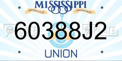 60388J2 Mississippi License Plate