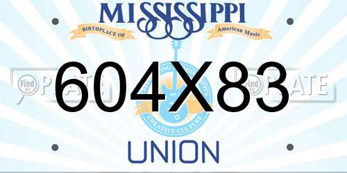 604X83 Mississippi License Plate