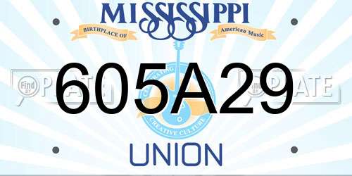 605A29 Mississippi License Plate