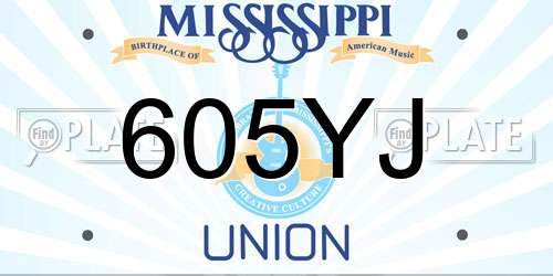 605YJ Mississippi License Plate