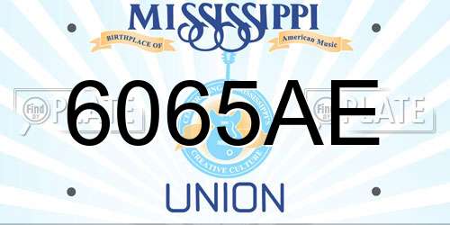 6065AE Mississippi License Plate