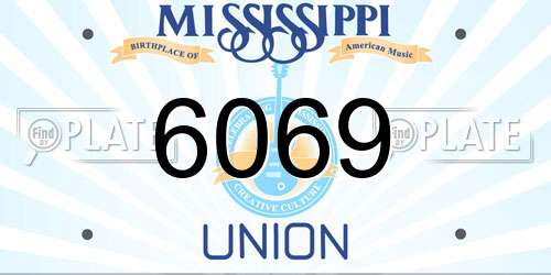 6069 Mississippi License Plate