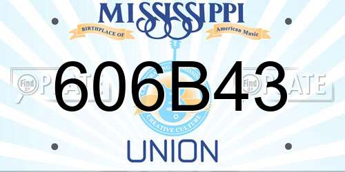 606B43 Mississippi License Plate