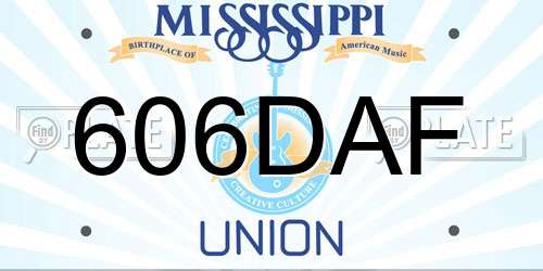 606DAF Mississippi License Plate