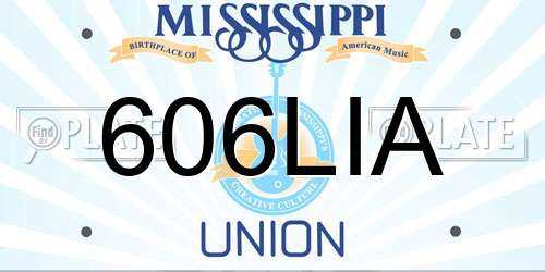 606LIA Mississippi License Plate