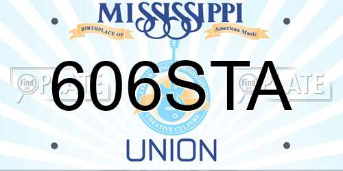 606STA Mississippi License Plate