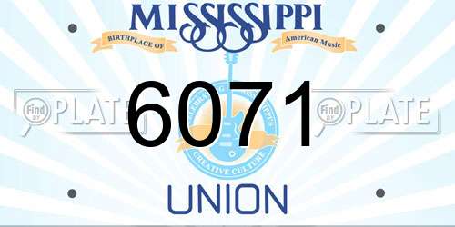 6071 Mississippi License Plate