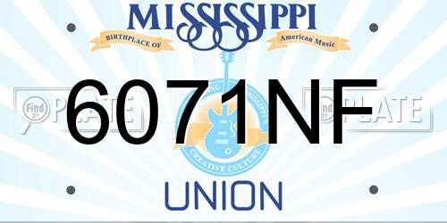6071NF Mississippi License Plate