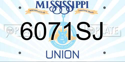6071SJ Mississippi License Plate
