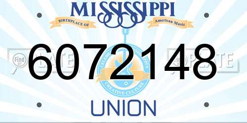 6072148 Mississippi License Plate