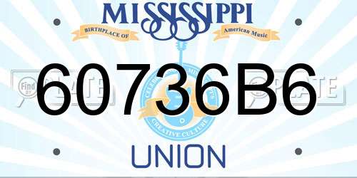 60736B6 Mississippi License Plate