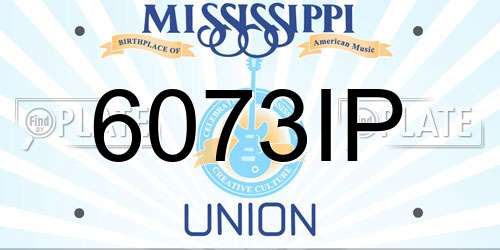 6073IP Mississippi License Plate
