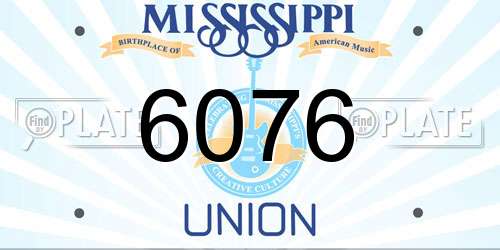 6076 Mississippi License Plate