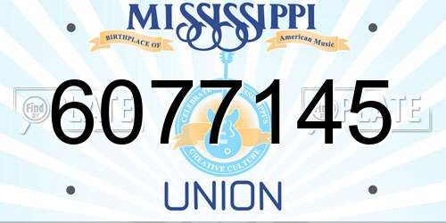 6077145 Mississippi License Plate