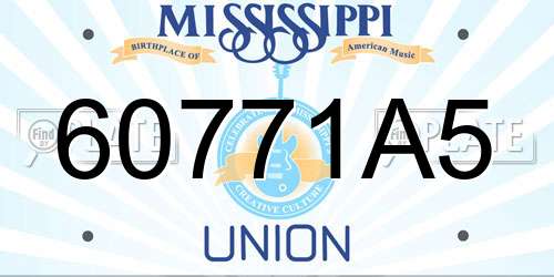 60771A5 Mississippi License Plate