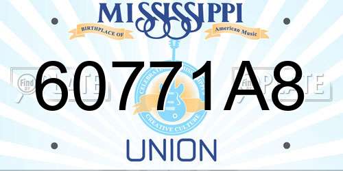 60771A8 Mississippi License Plate